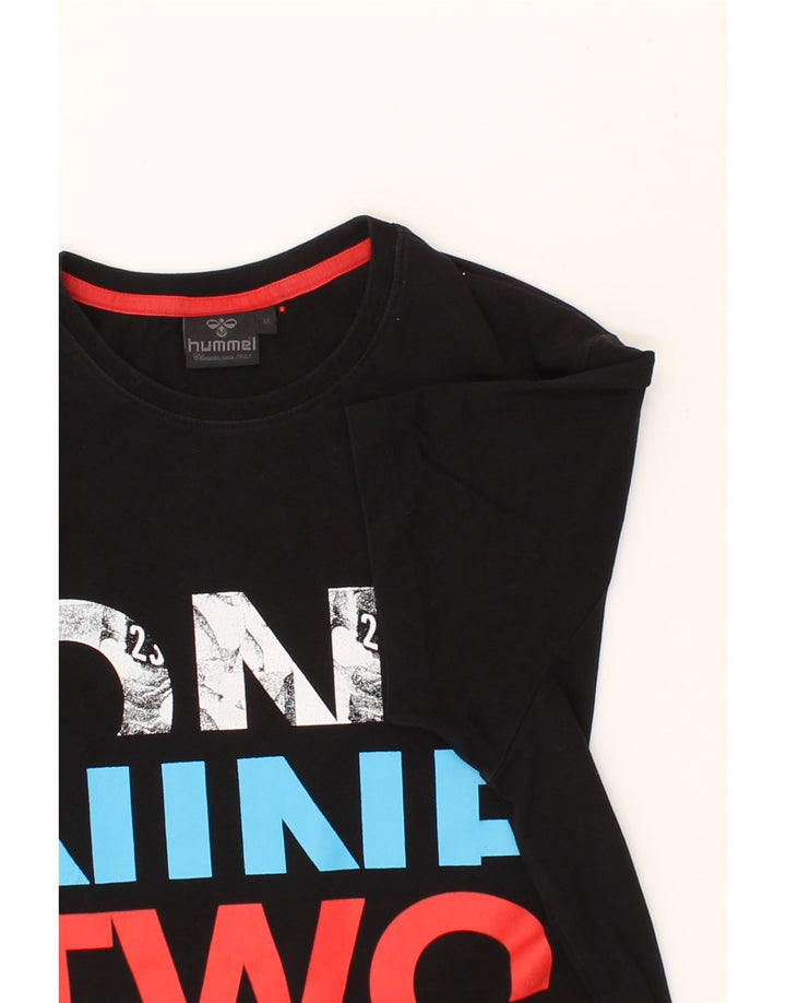 HUMMEL Mens Graphic T-Shirt Top Medium Black Cotton Vintage Hummel and Second-Hand Hummel from Messina Hembry 