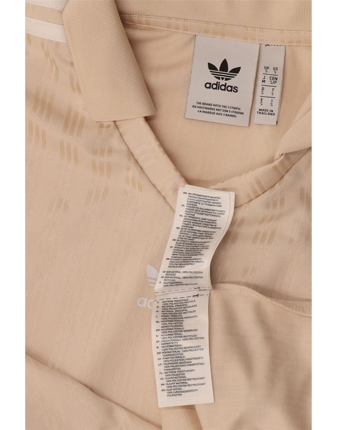 Adidas Polo Shirt til mænd Lille beige stribet polyester
