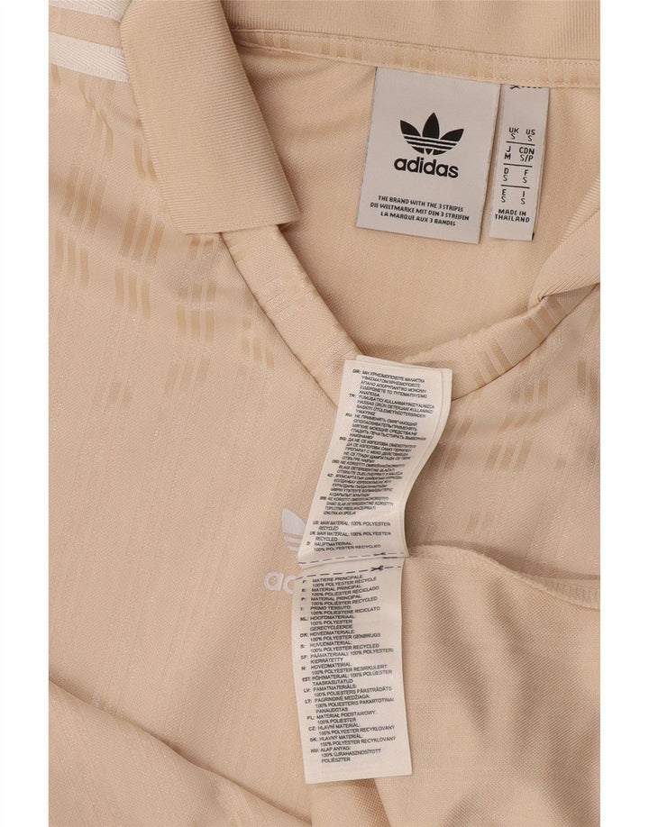 Adidas Polo Shirt til mænd Lille beige stribet polyester