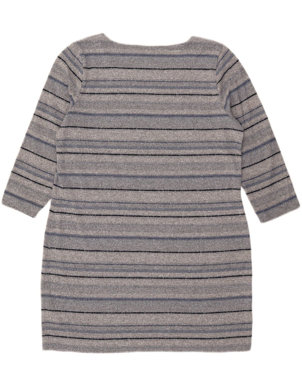 Marks & Spencer Dame 3/4-ærmet Jumper Dress UK 18 XL Gråstribet