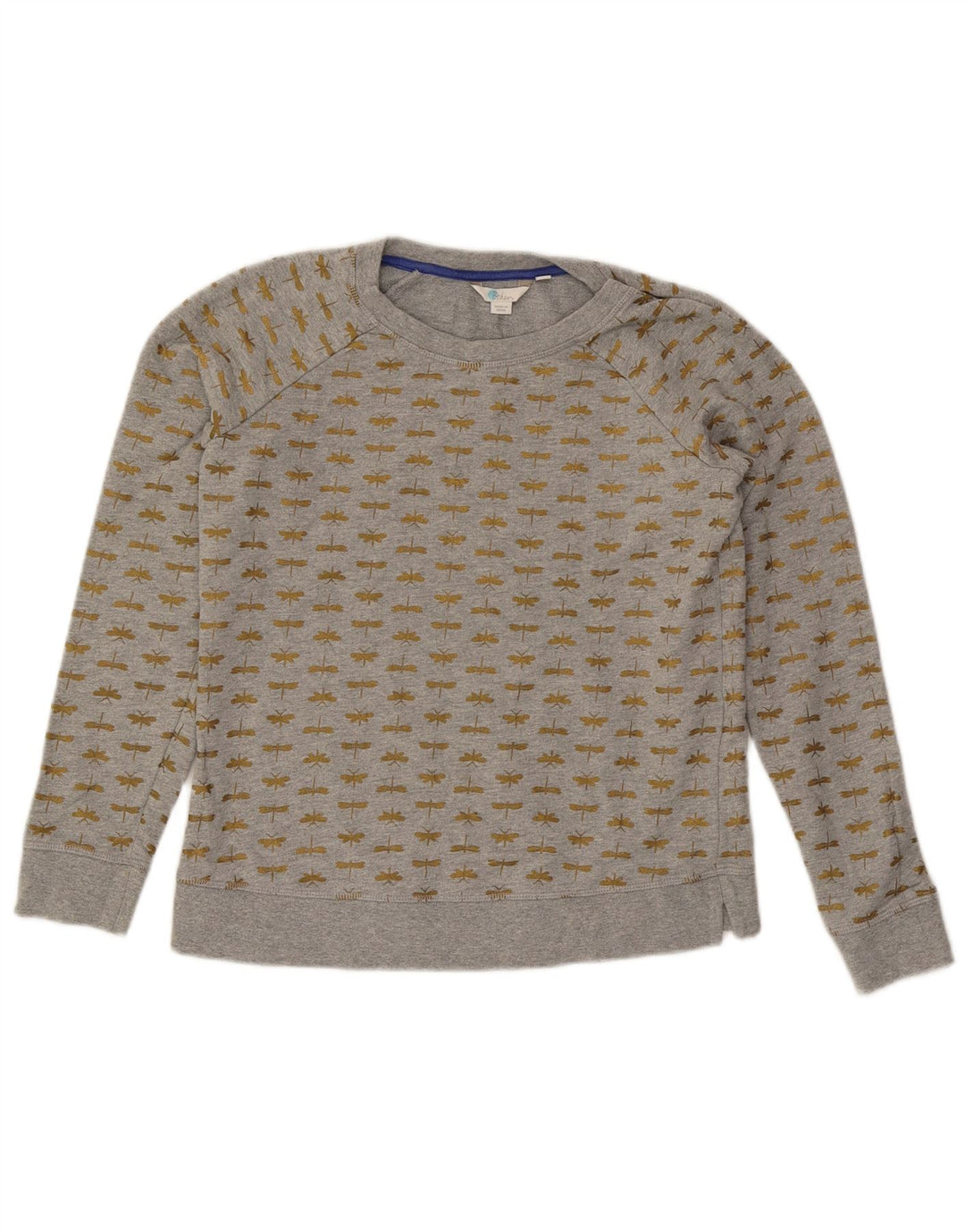 Boden Womens Crop Abstrakt mønster Oversized Sweatshirt Jumper UK 6 XS Grå