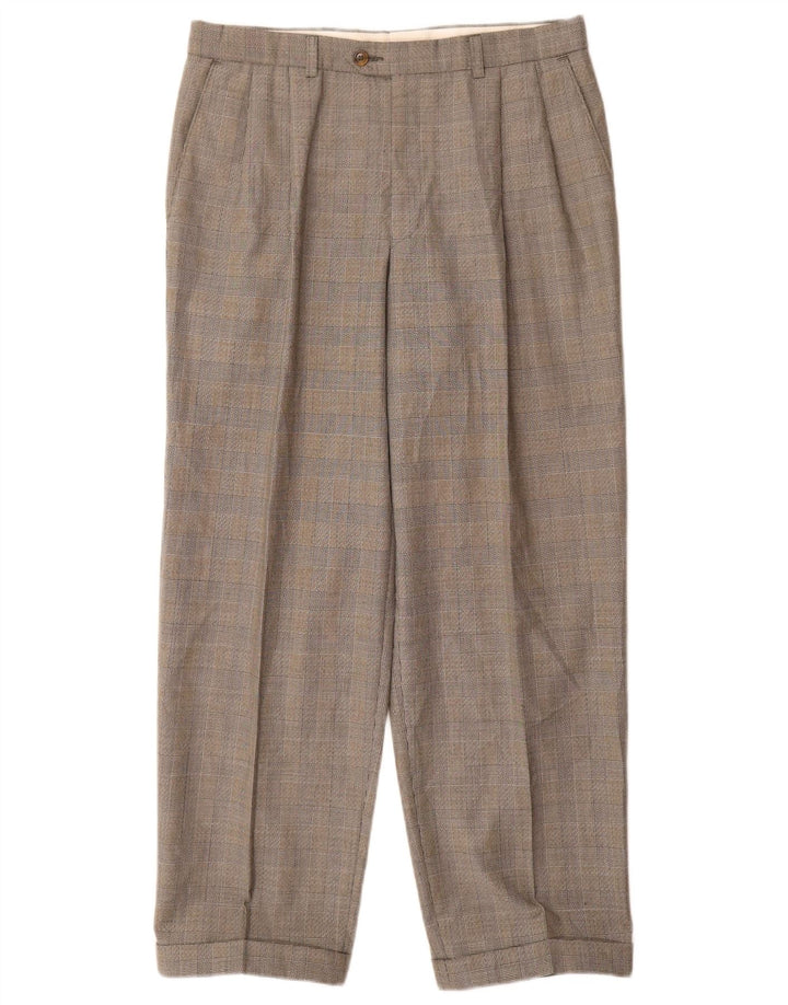 Marks & Spencer Herre St. Michael Pegged Suit Bukser W32 L29 Grå ternet