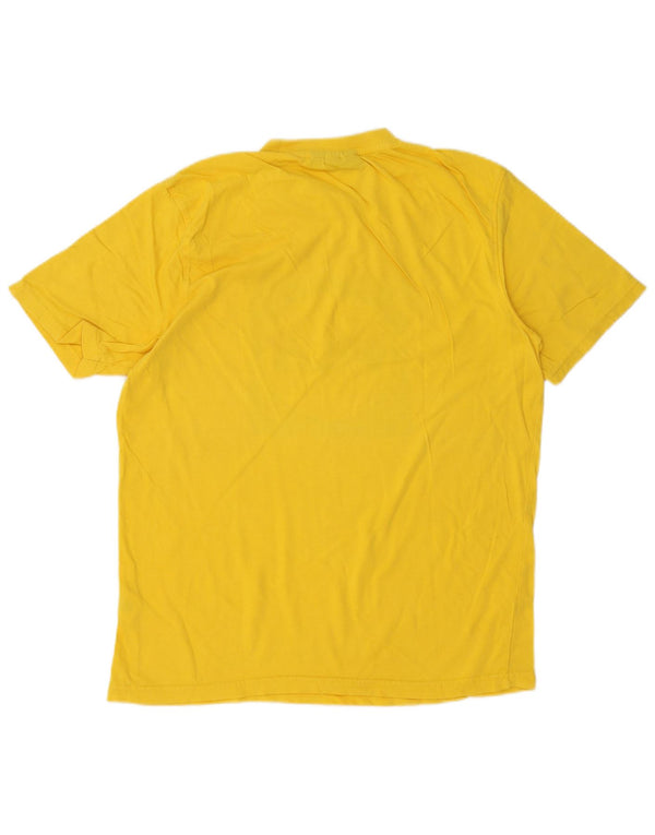 Fila Herre Grafisk T-Shirt Top Medium Gul Bomuld