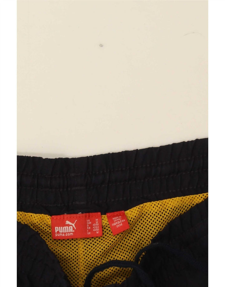 Puma Herre grafiske svømmeshorts Medium Navy Blue Colourblock