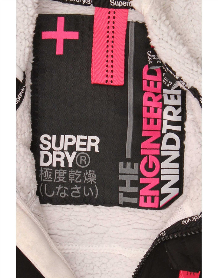 Superdry vindjakke med hætte til kvinder UK 12 Medium Sort
