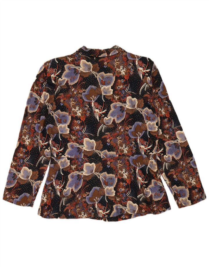 Vintage dameskjorte bluse UK 14 Medium Multicolored Floral
