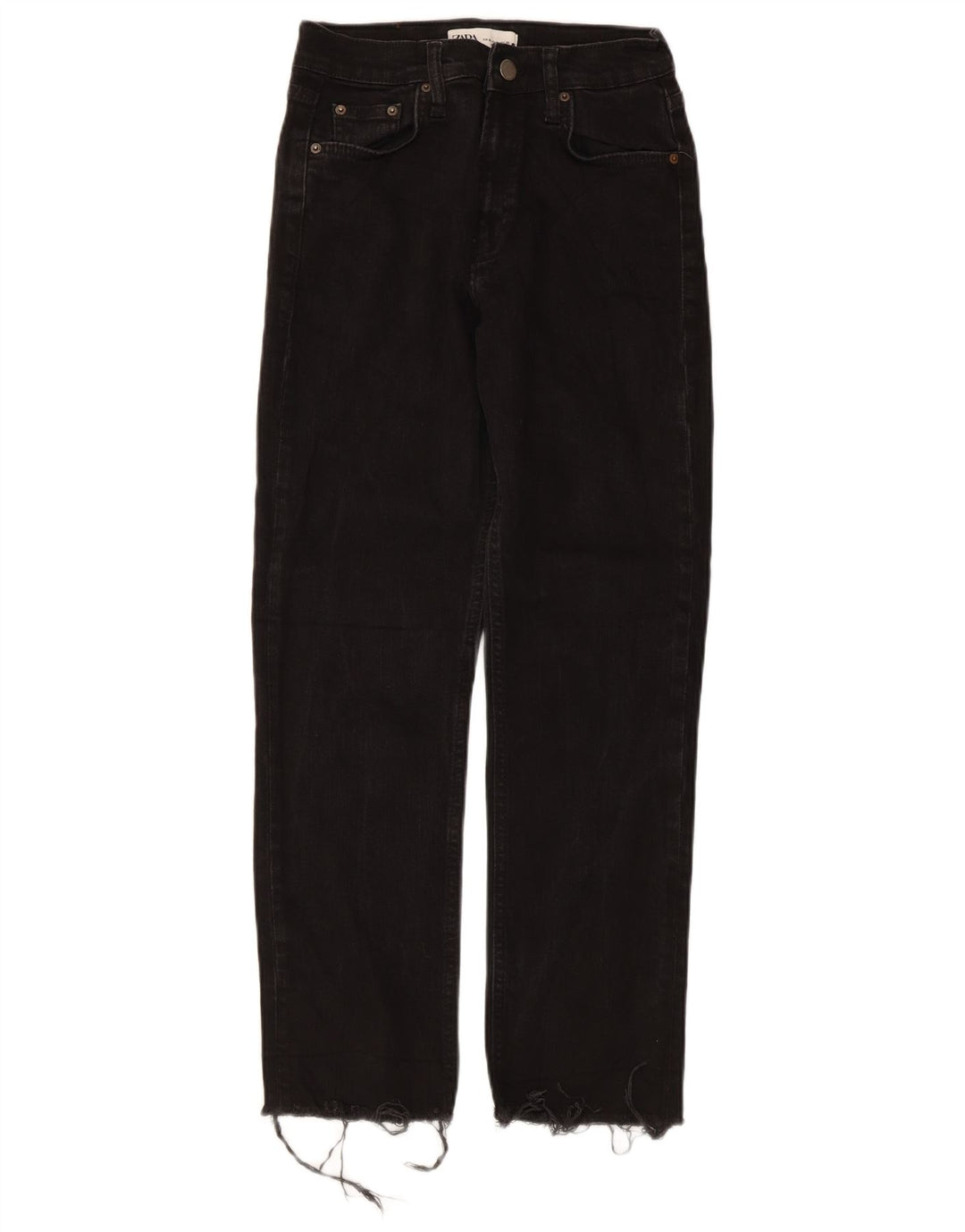 Zara Dame Straight Jeans EU 38 Small W28 L27 Sort