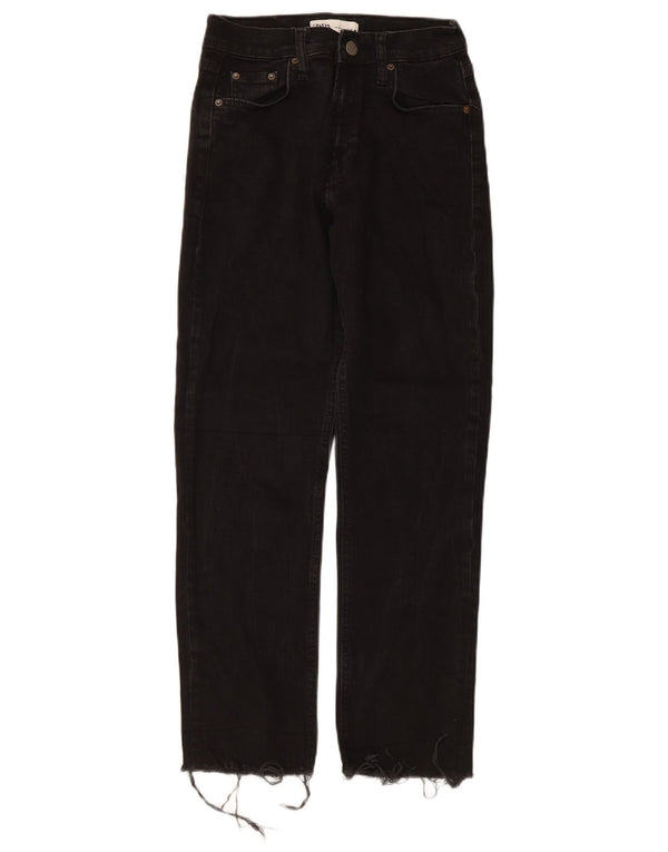 Zara Dame Straight Jeans EU 38 Small W28 L27 Sort