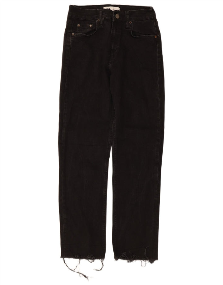 Zara Dame Straight Jeans EU 38 Small W28 L27 Sort