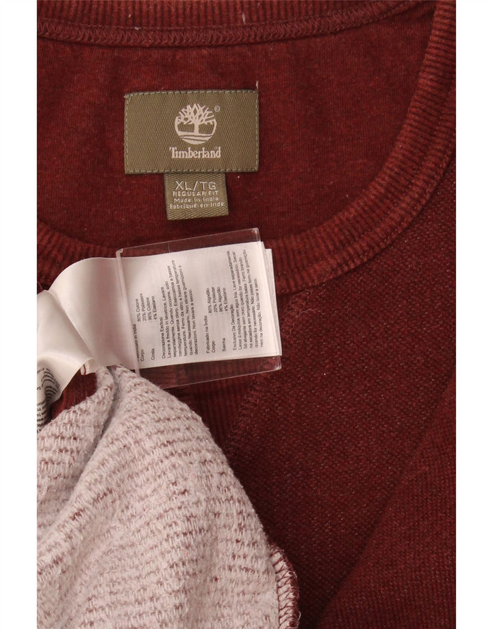 TIMBERLAND Herre Regular Fit Sweatshirt Jumper XL Rød Bomuld