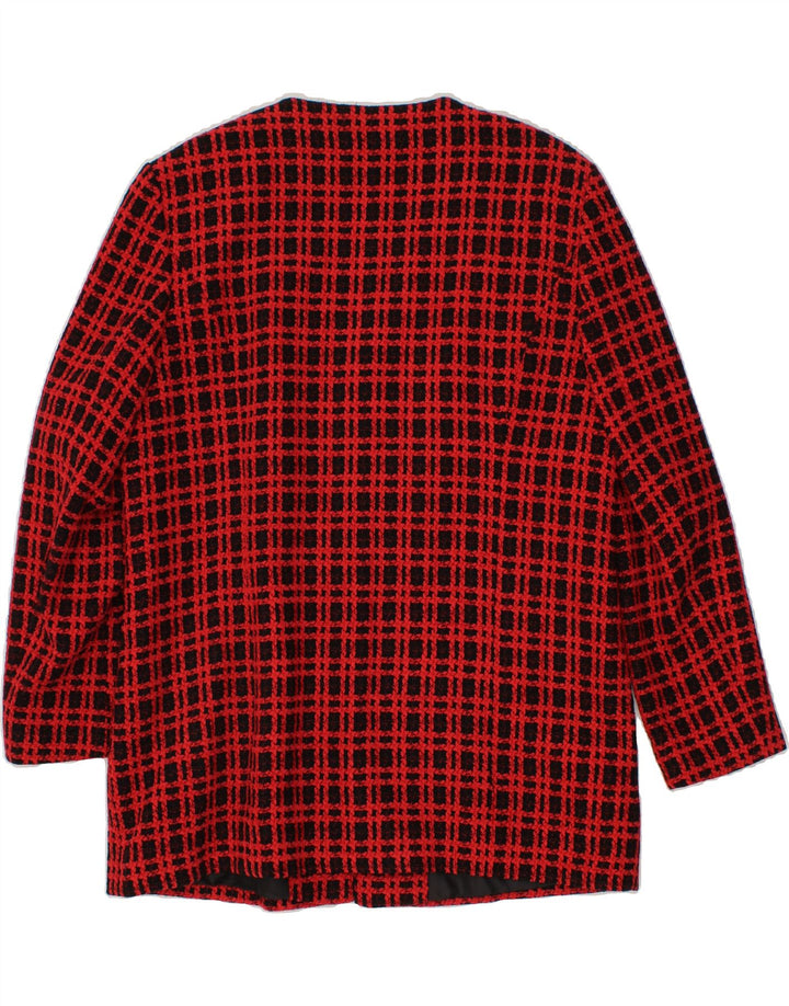 VINTAGE Womens Blazer Jacket UK 14 Large Red Check Vintage Vintage and Second-Hand Vintage from Messina Hembry 