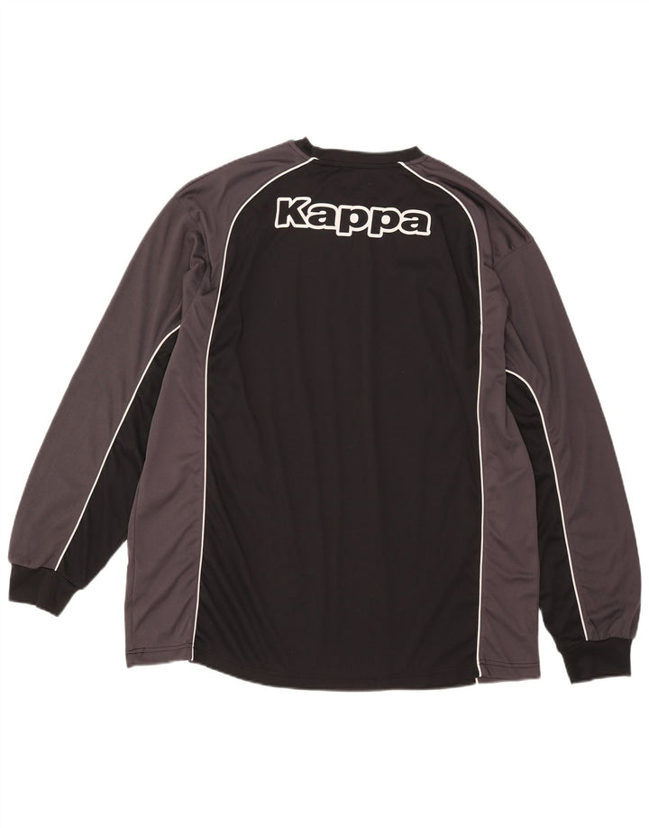 Kappa Herre Grafisk Top Langærmet 3XL Sort Colourblock Polyamid