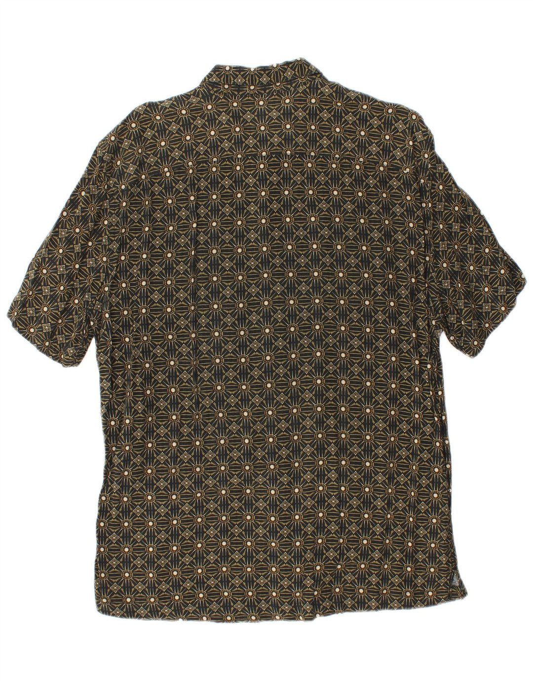 Pull & Bear Herre kortærmet skjorte XL Khaki Geometric