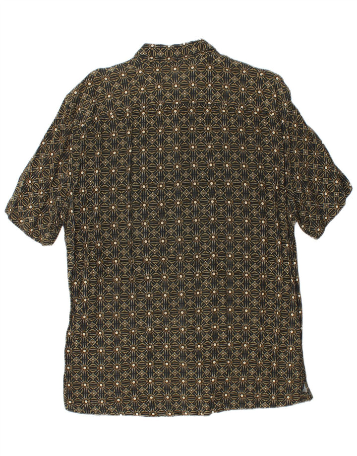 Pull & Bear Herre kortærmet skjorte XL Khaki Geometric