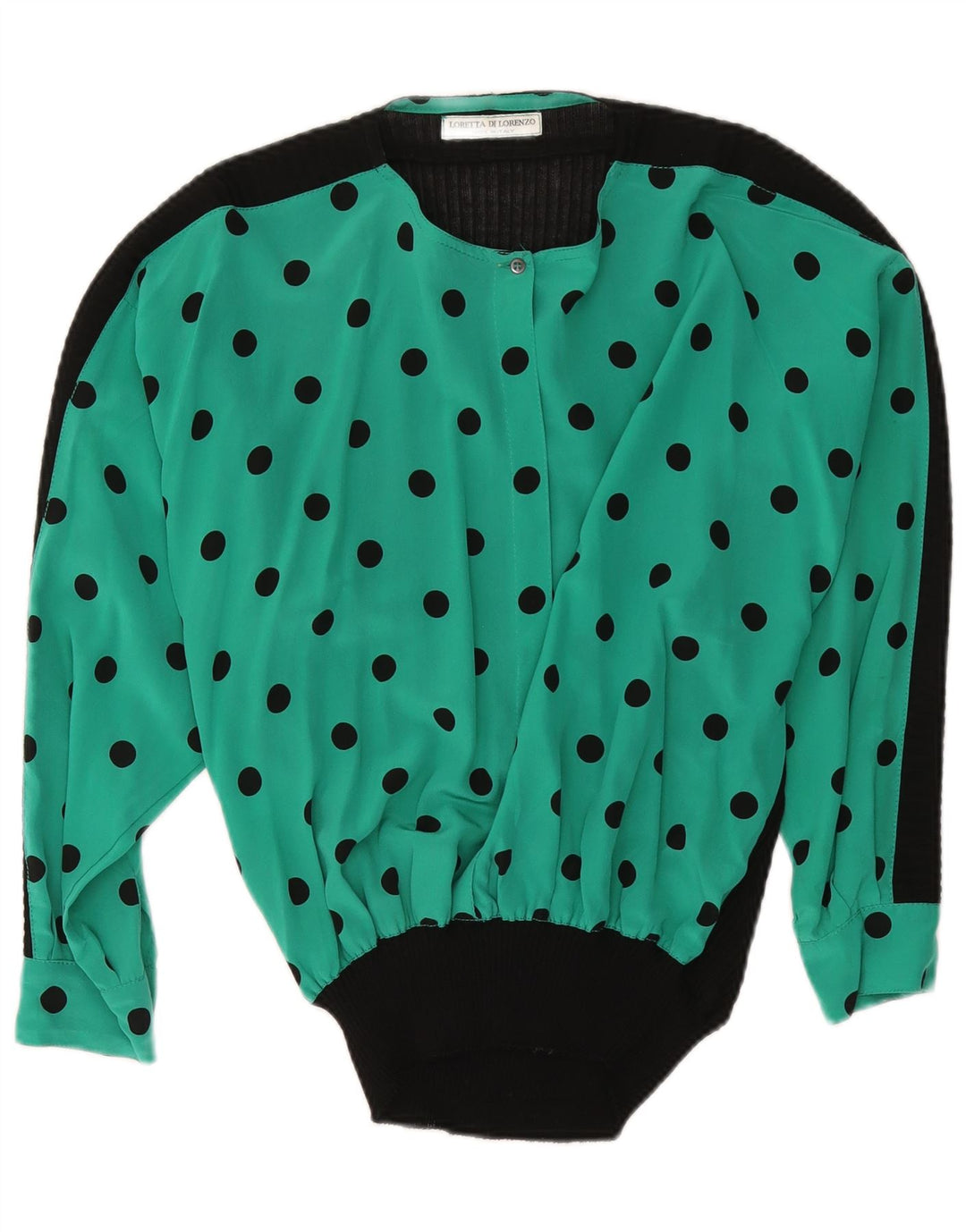 Loretta Di Lorenzo Damebluse Top UK 16 Large Green Polka Dot