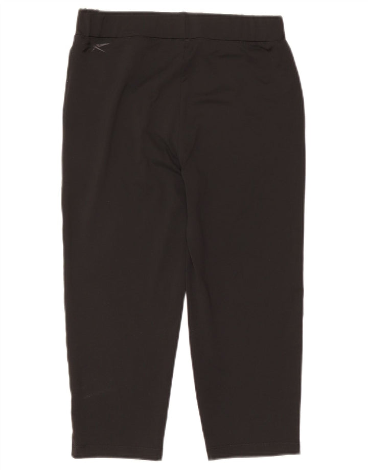 Reebok Dame Capri Leggings UK 12 Medium Sort Polyester