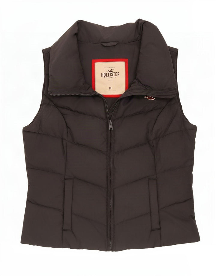 Hollister Womens Polstret Gilet UK 12 Medium Grey Polyester