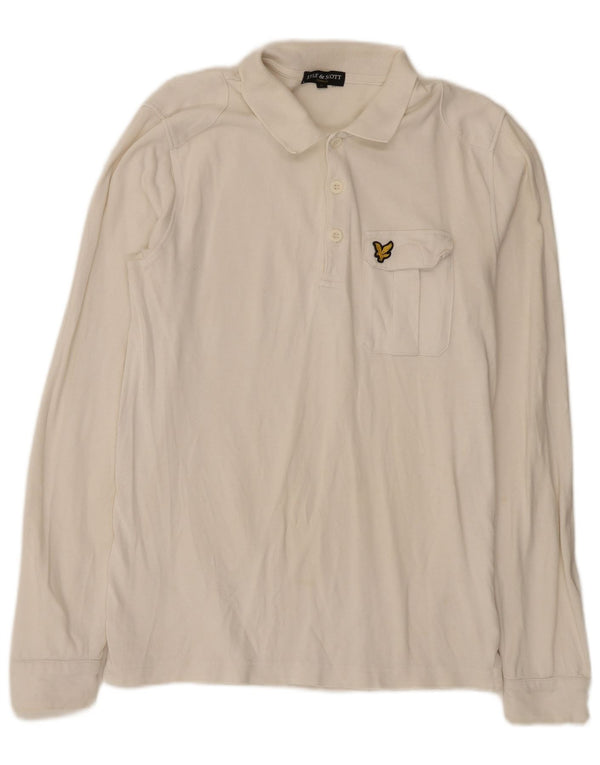 Lyle & Scott Langærmet Regular Polo Shirt Medium Off White Bomuld