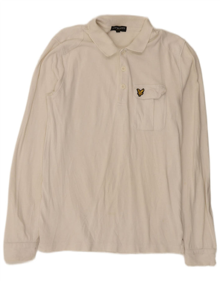 Lyle & Scott Langærmet Regular Polo Shirt Medium Off White Bomuld
