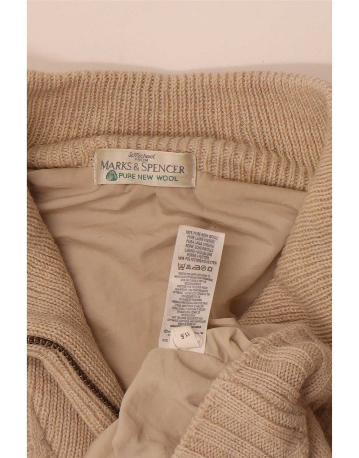Marks & Spencer Herre St. Michael Sweater med lynlåshals Large Beige