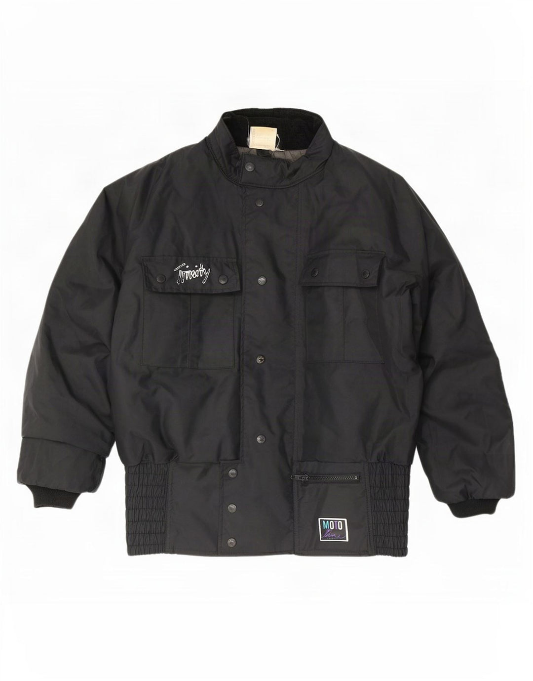 Vintage Herre Racer Jacket UK 40 Large Black Colourblock
