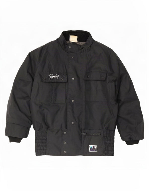 Vintage Mens Racer Jacket UK 40 Large Black Colourblock