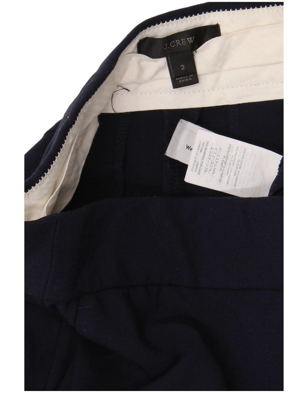 J. Crew Lige Chinobukser til kvinder US 2 XS W28 L32 Marineblå polyester