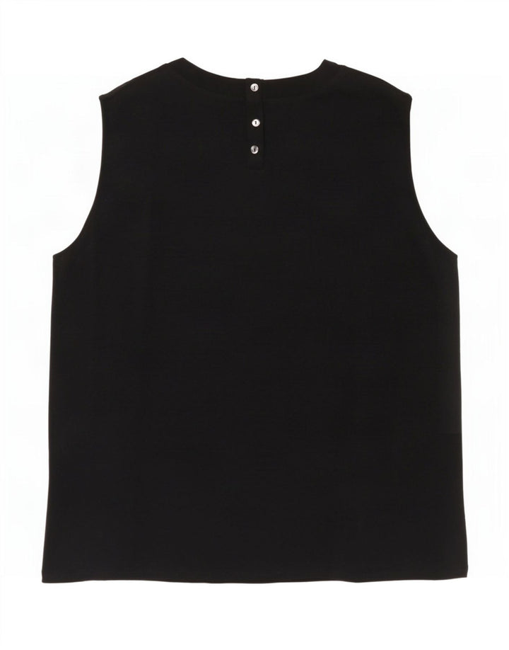 Max Mara Dame Weekend ærmeløs bluse Top UK 16 Large Black