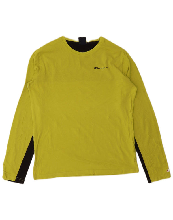 Champion Boys Grafisk Top Langærmet 15-16 år 2XL Grøn Colourblock