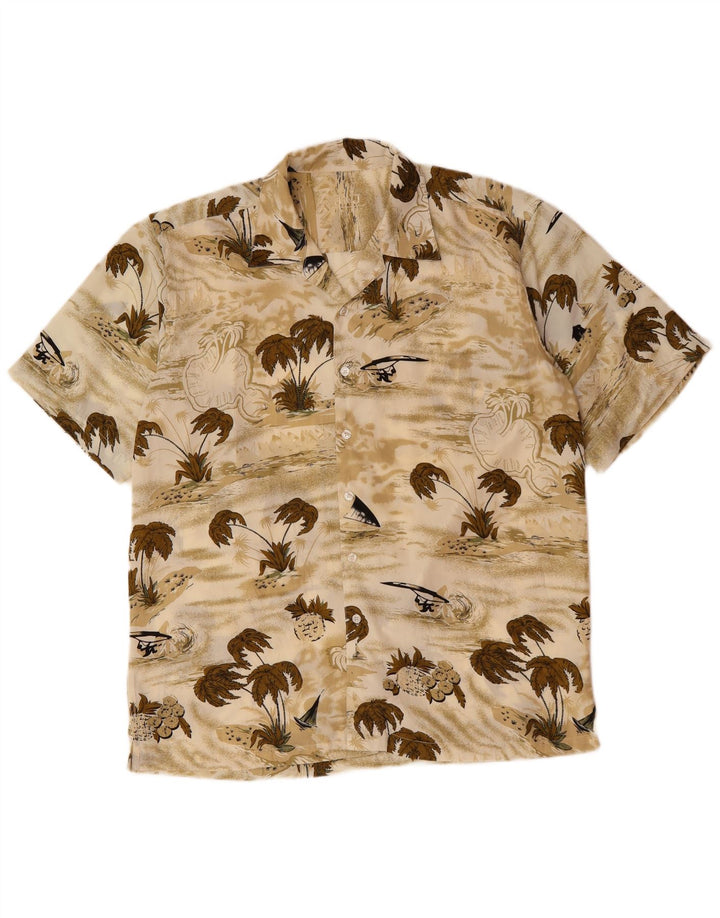 JACK & JONES Kortærmet Herreskjorte Stor Beige Hawaiian