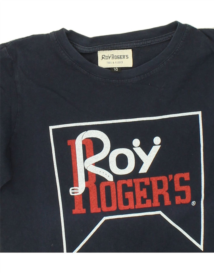 ROY ROGERS Boys Graphic Top Long Sleeve 9-10 Years Navy Blue Cotton Vintage Roy Rogers and Second-Hand Roy Rogers from Messina Hembry 