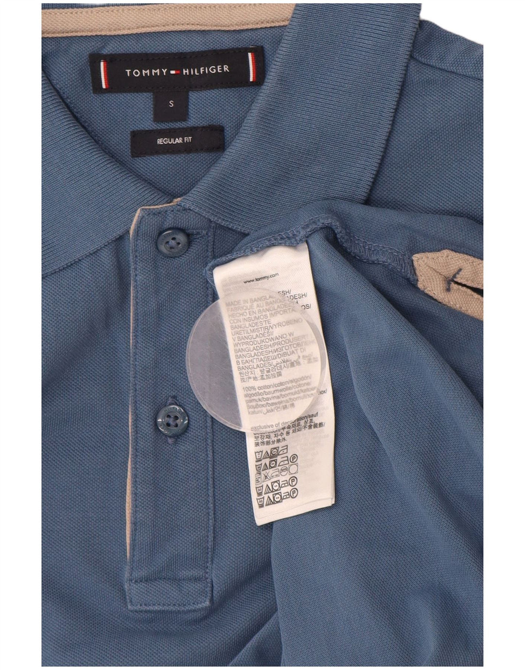 TOMMY HILFIGER Herre Regular Fit Polo Shirt Lille blå bomuld
