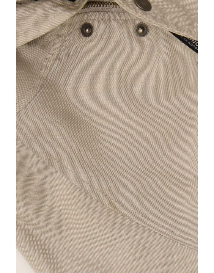 Woolrich Herre Hooded Bomber Jacket UK 38 Medium Beige Nylon