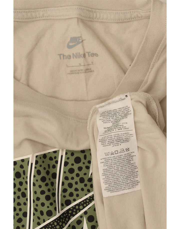 Nike grafisk T-shirt top til mænd, stor beige bomuld