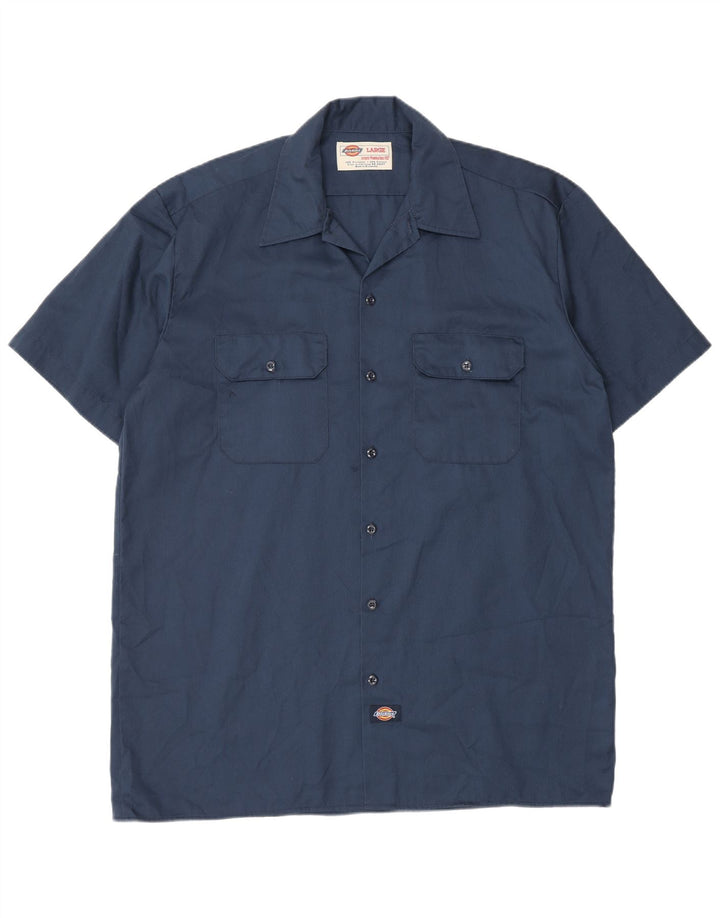 Dickies kortærmet herreskjorte Stor marineblå polyester