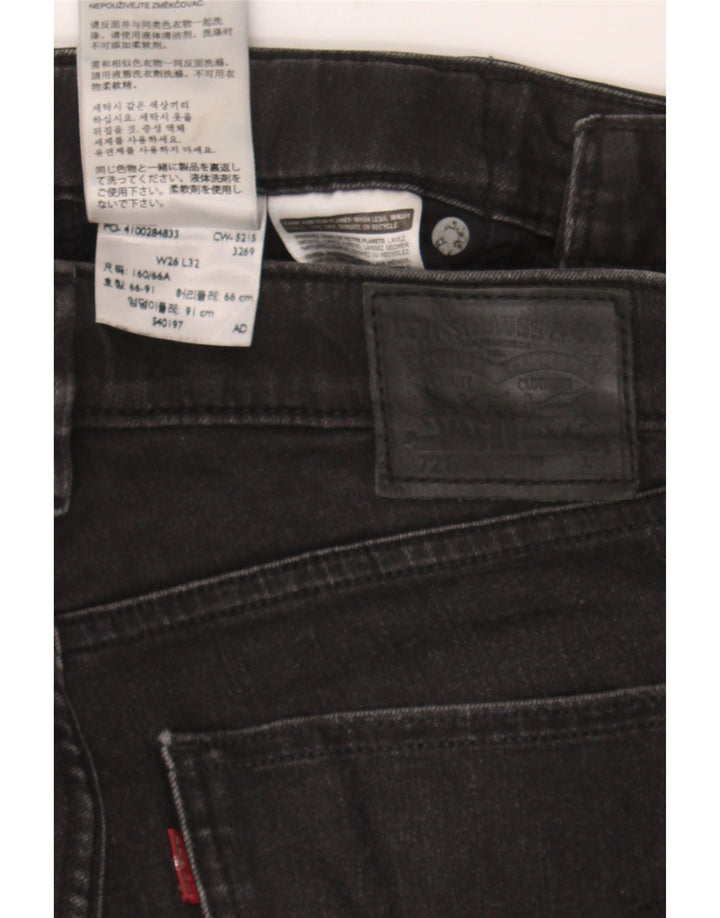 LEVI'S Womens 721 Skinny Jeans W26 L32 Black Cotton Vintage Levi's and Second-Hand Levi's from Messina Hembry 