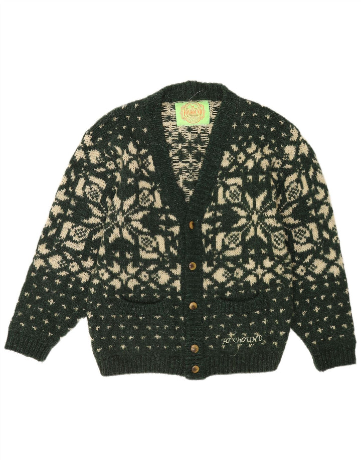 Foxhound Herre cardigan sweater Medium Green Fair Isle