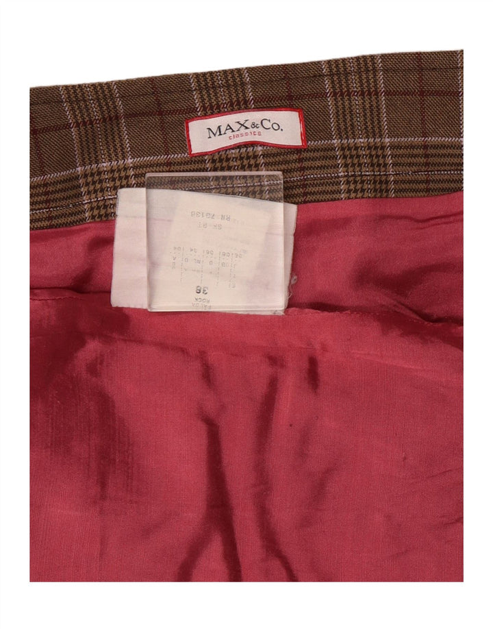Max & Co. Dame Pencil Skirt IT 38 Small Brown Plaid Classic