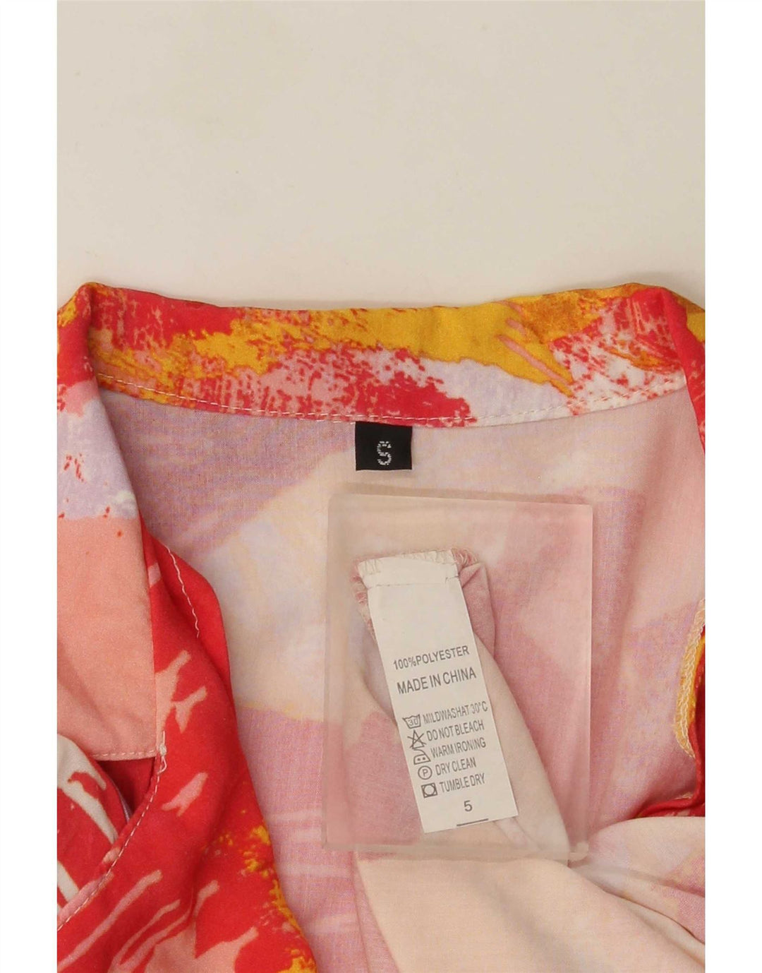 Vintage kvinders abstrakt mønster skjorte bluse UK 10 Small Multicolored