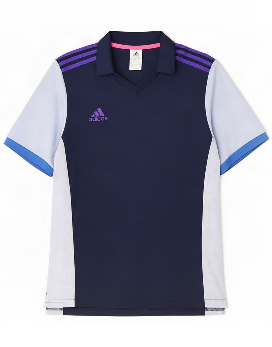 Adidas Herre Climalite Polo Shirt Medium Navy Blue Colourblock Polyester