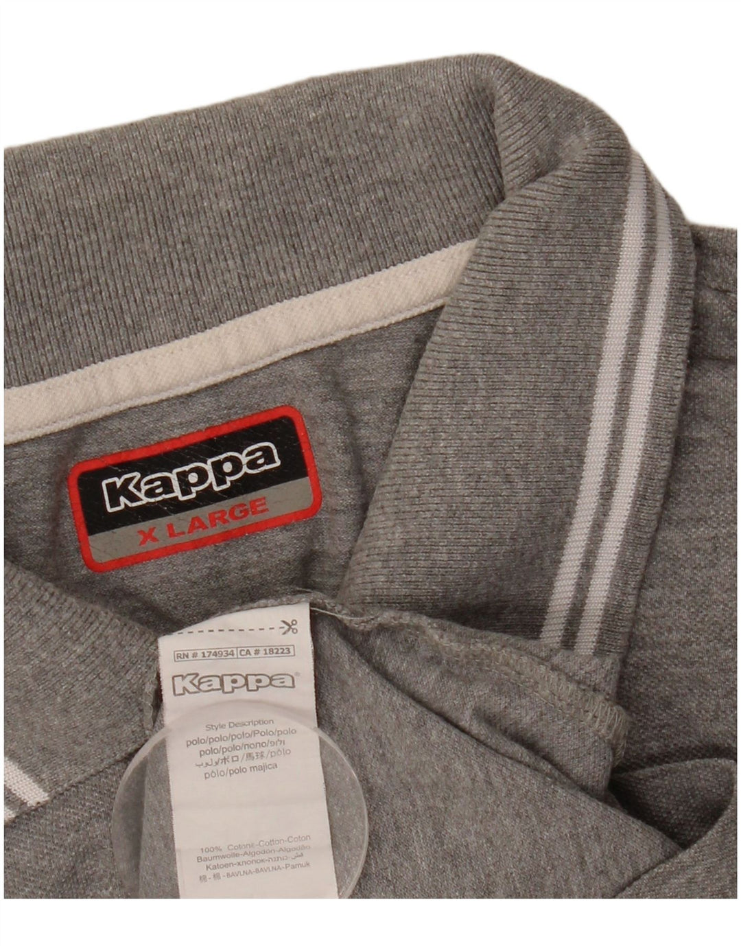 Kappa herre poloshirt XL grå bomuld