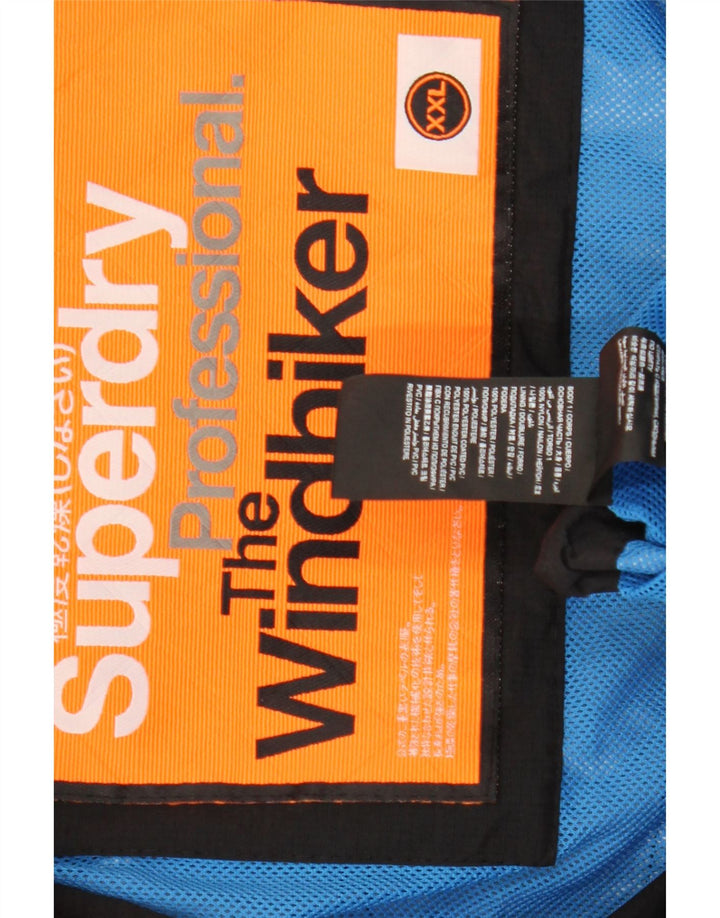 Superdry Herre The Windhiker Regnjakke UK 44 2XL Sort Nylon