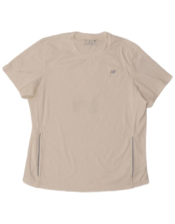 New Balance Herre T-Shirt Top XL Hvid Colourblock Polyester