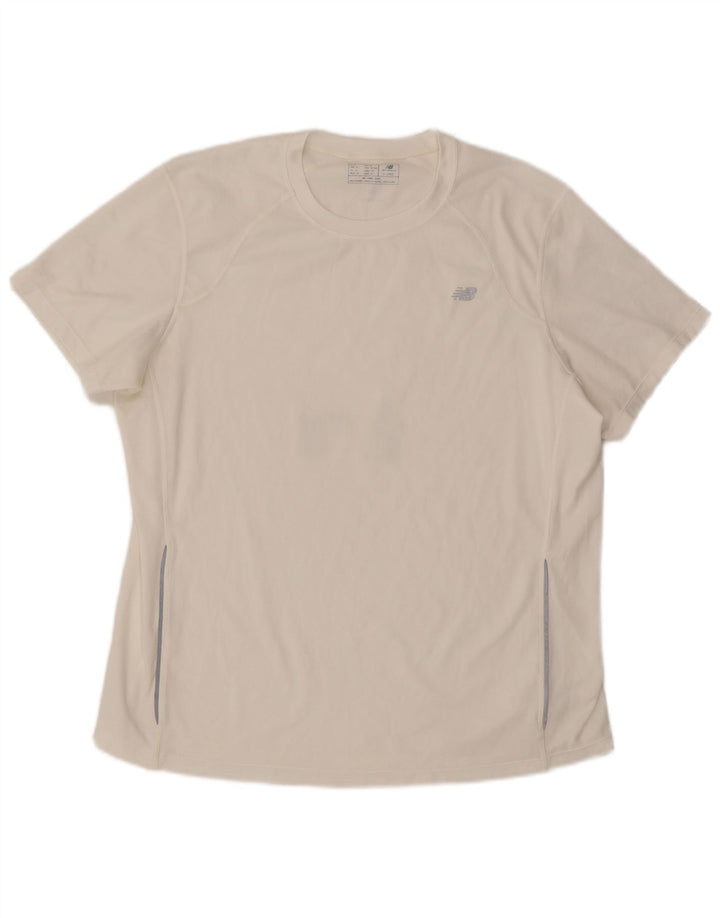 New Balance Herre T-Shirt Top XL Hvid Colourblock Polyester