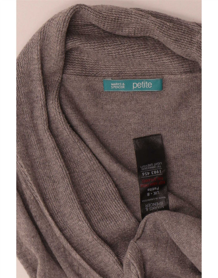 Marks & Spencer Dame Oversized Longline Cardigan Sweater UK 6 XS Grå