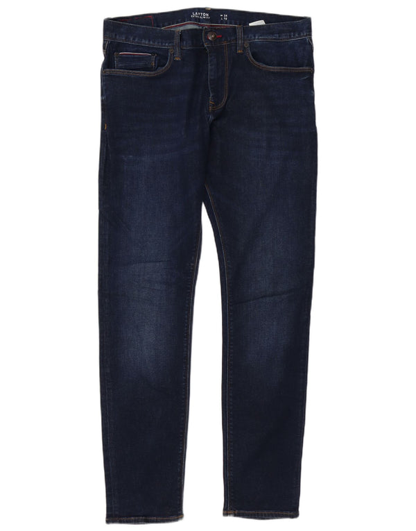 Tommy Hilfiger Herre Layton Skinny Jeans W34 L32 Marineblå Bomuld