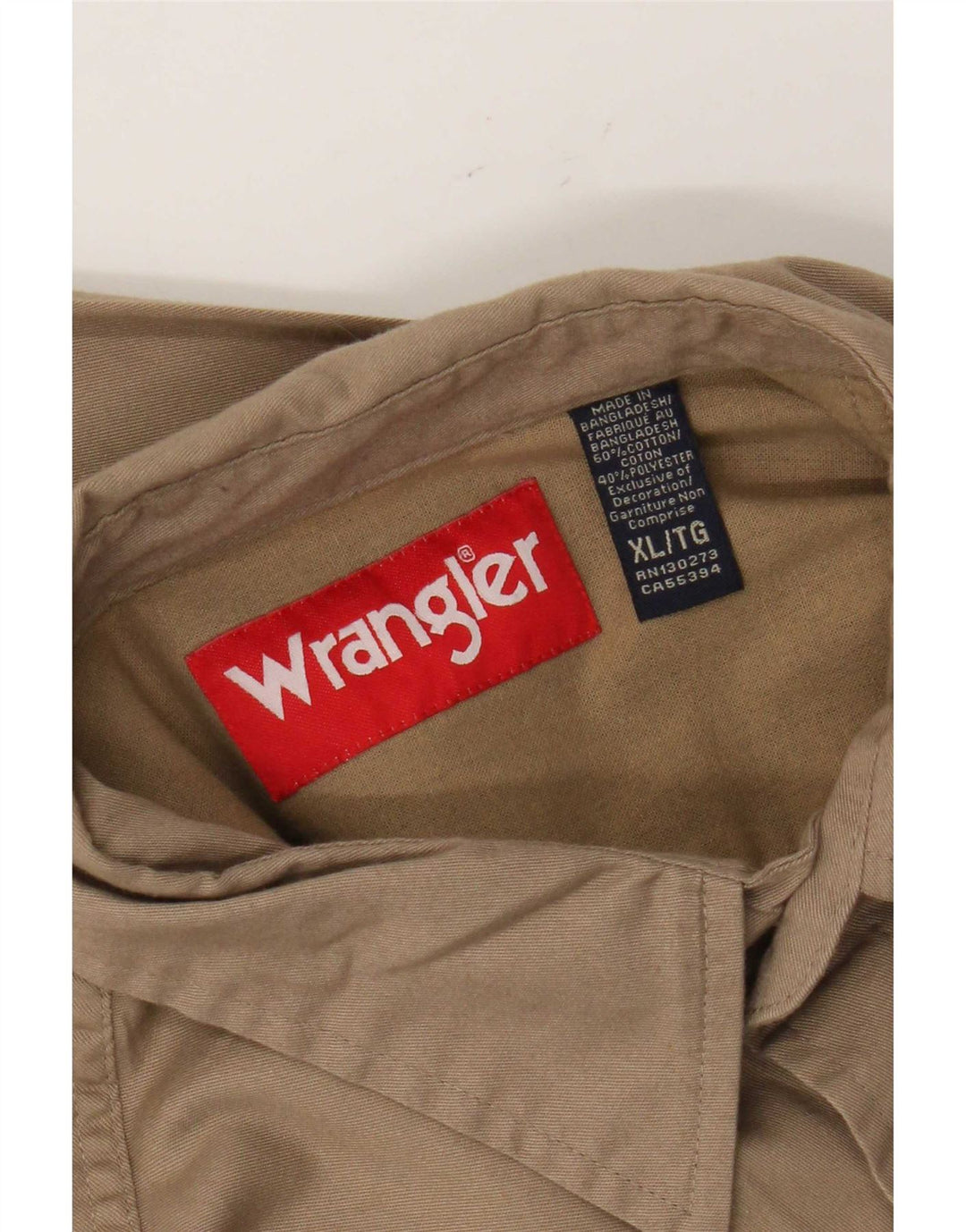 Wrangler herreskjorte XL beige bomuld