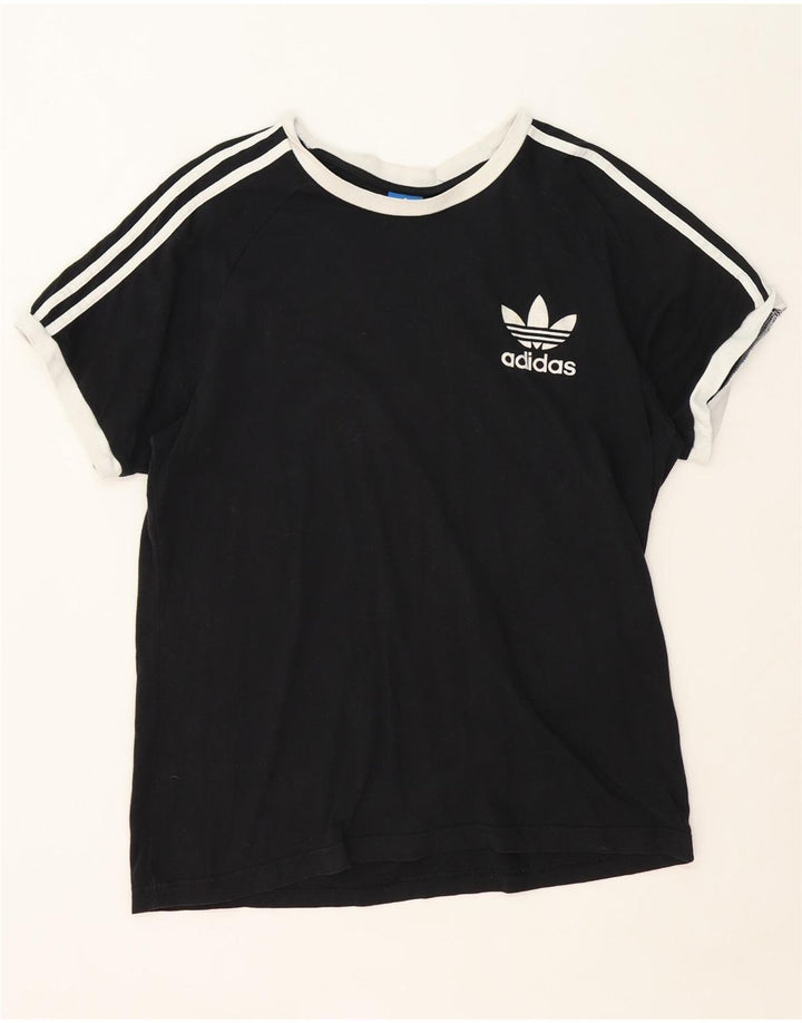 Adidas Herre T-Shirt Top Medium Sort Colourblock Polyester