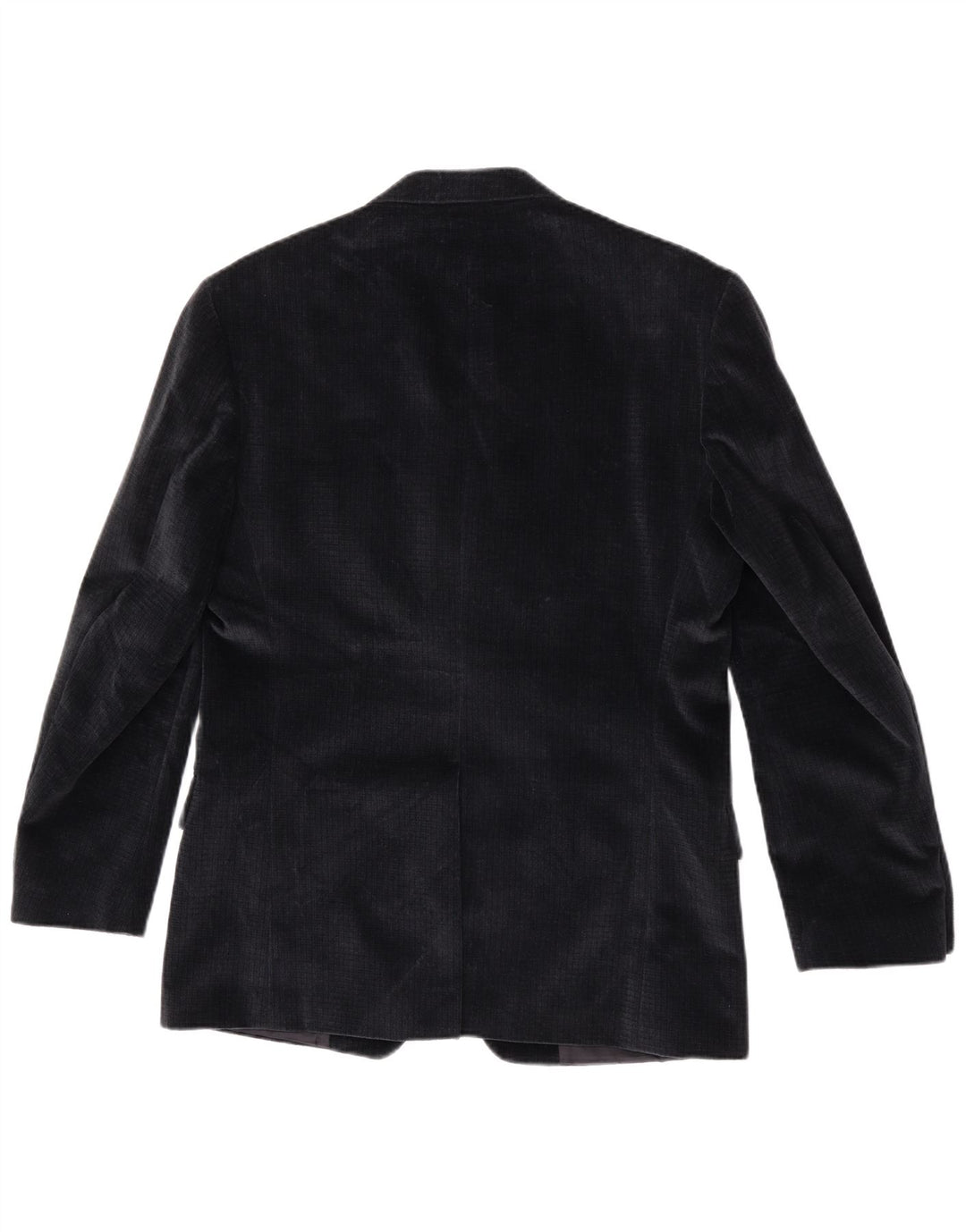 RETRO Herre 4-knaps Velvet Blazer Jacket IT 48 Medium Navy Blue Bomuld