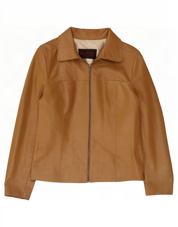 Vintage læderjakke til kvinder UK 8 Small Beige